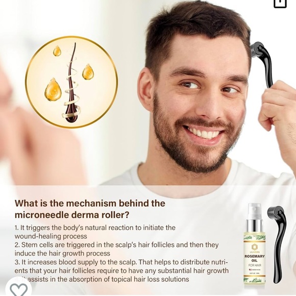 NEW Lilivera Rosemary Oil Hair Regrowth Treatment for Women + Roller 2.0 fl oz - Picture 3 of 7